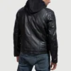 Men’s Highschool Fashion Black Leather Jacket