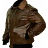Men's A2 Aviator Flight US Navy Bomber Distressed Chocolate Genuine Leather Jacket