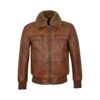 Mens Air Force Shearling Brown Leather Jacket