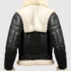 Mens Bomber Leather Aviator Shearling Jacket