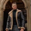 Mens B3 Aviator Brown Sheepskin Leather Jacket