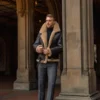 Mens B3 Aviator Brown Sheepskin Leather Jacket