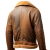 Mens B3 Brown Shearling Leather Jacket