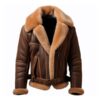 B3 shearling Brown Mens aviator jacket