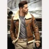 Men's B3 Shearling Brown Leather Aviator Jacket - Image 2