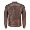 Mens Biker Brown Leather Jacket - Image 2