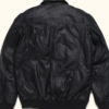 Mens Black Aviator Leather Jacket - Image 3