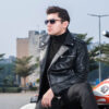 Mens Black Leather Motorcycle Jacket