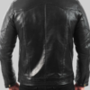 Men’s Black Leather Quilted Biker Jacket
