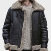 Mens Black Sheepskin Leather Jacket