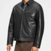 Men's Black Work Wear Leather Jacket