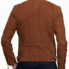 Mens Brown Express Genuine Suede Biker Leather Jacket
