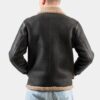 Men's Brown Pilot Bomber Shearling Jacket - Image 2
