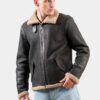 Men's Brown Pilot Bomber Shearling Jacket