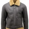 Mens RAF Aviator B3 Ginger Shearling Bomber Sheepskin Leather Jacket