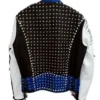 Mens Cafe Racer Studded Punk Motorcycle Leather Jacket4