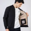 Mens Casual Black Bomber Jacket