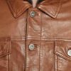 Fahion Brown Leather Coat