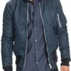Mens Cordura Bomber Jacket Blue