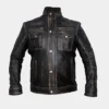 Men’s Distressed Motorcycle Leather Jacket