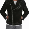 Men's Express Genuine Suede Quilted Biker Leather Jacket