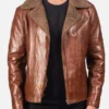 Men's Brown Sheepskin Leather Shearling Jacket