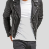 Men's Fitted Leather Biker Jacket