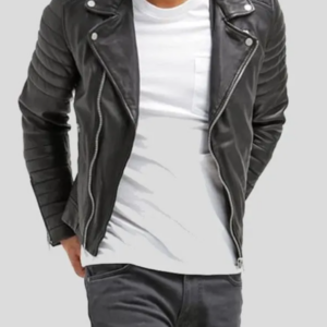 Men's Fitted Leather Biker Jacket