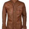 Women’s Four Pockets Brown Leather Jacket