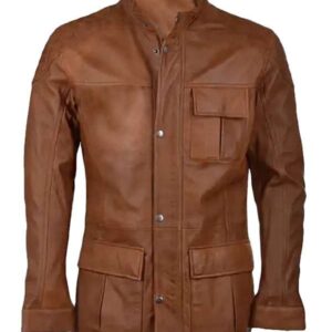 Women’s Four Pockets Brown Leather Jacket