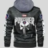 Mens Hooded Black Punisher Jacket