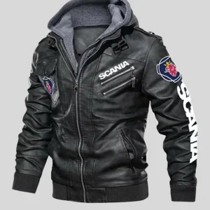 Mens Hooded Black Punisher Jacket