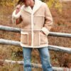 Men's Sheepskin Brown Leather Shearling Coat