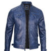Men’s Leather Biker Waxed Jacket