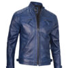Men’s Leather Biker Waxed Jacket