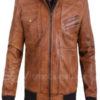 Men’s Leather Hooded Biker Jacket