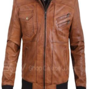 Men’s Leather Hooded Biker Jacket
