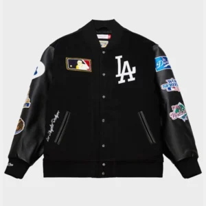 Los Angeles Dodgers Black Out Collection Vintage Logo Full-Snap Varsity Jacket