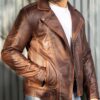 Men’s Asymmetric Motorcycle Leather Jacket