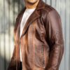 Men’s Asymmetric Motorcycle Leather Jacket