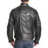 Men’s Padded Black Biker Leather Jacket