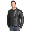 Mens Padded Leather Motorcycle Jacket