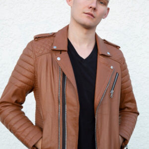 Men’s Quilted Leather Motorcycle Jacket