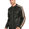 Men's Racing Stripes Motorcycle Leather Jacket