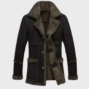 Mens Shearling Brown Reacher Style Coat