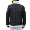 Mens Sheepskin Fashion Leather Jacket Decent Black