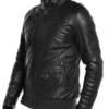 Mens Slim Fit Black Leather Jacket