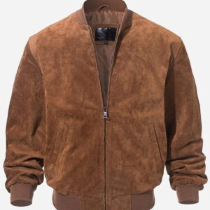 Men's Suede Leather Baseball Jacket