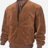 Men's Suede Leather Baseball Jacket - Image 4