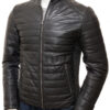 Men’s Trimmed Quilted Leather Jacket